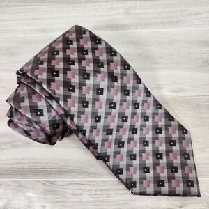 Van Heusen Men's Geometric Neck Tie, Pink Classic‎ 3 ½" x 58"